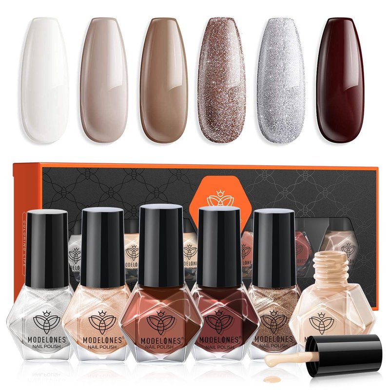 Modelones Nail Polish Set - 6 Colors Quick Dry Pastel & Bold Shades | 5ml Each