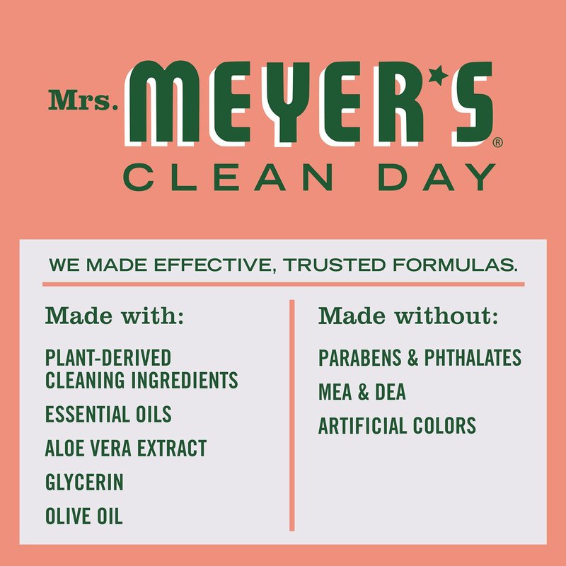 MRS. MEYER'S CLEAN DAY Hand Soap, Made with Essential Oils, Geranium, 12.5 fl. oz