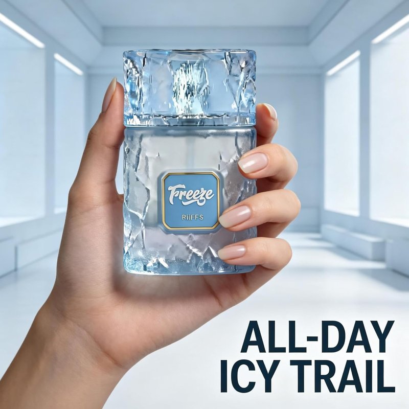 A CENTER Freeze Men's Cologne - 100ml Fresh Icy Woody Eau de Parfum with Bergamot & Spearmint