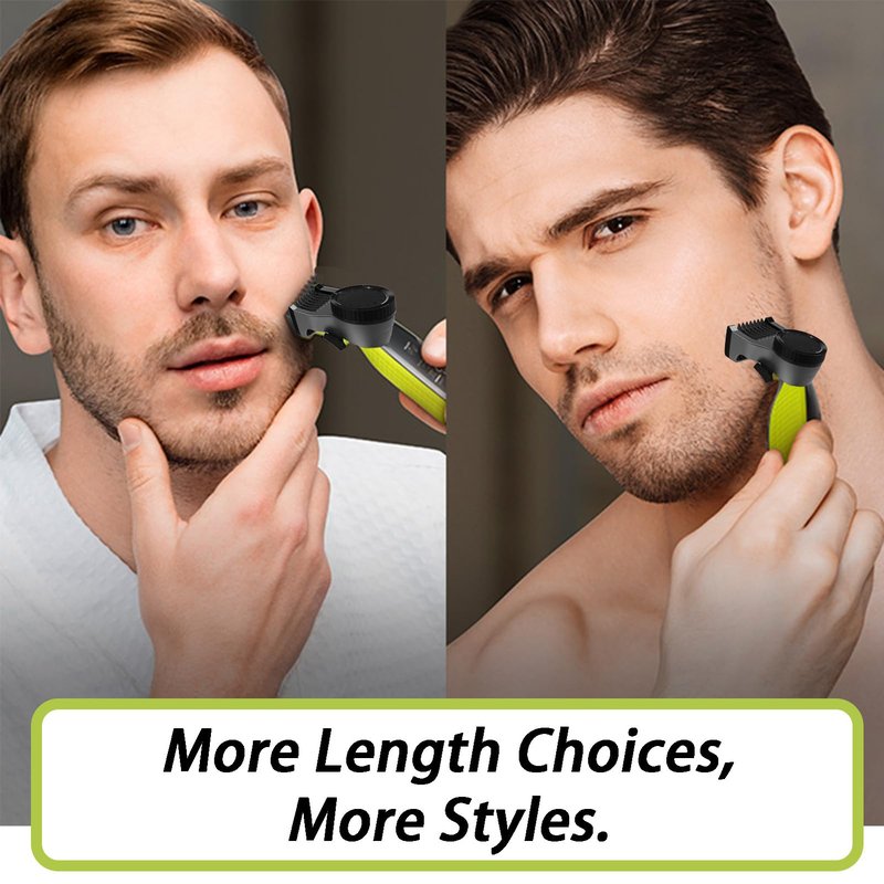 GORLENT 14-in-1 Adjustable Guards and Nose Trimmer Replacement Blade for One Shaver Blades QP series, Safe and Efficient Nose & Facial Detail Trimming