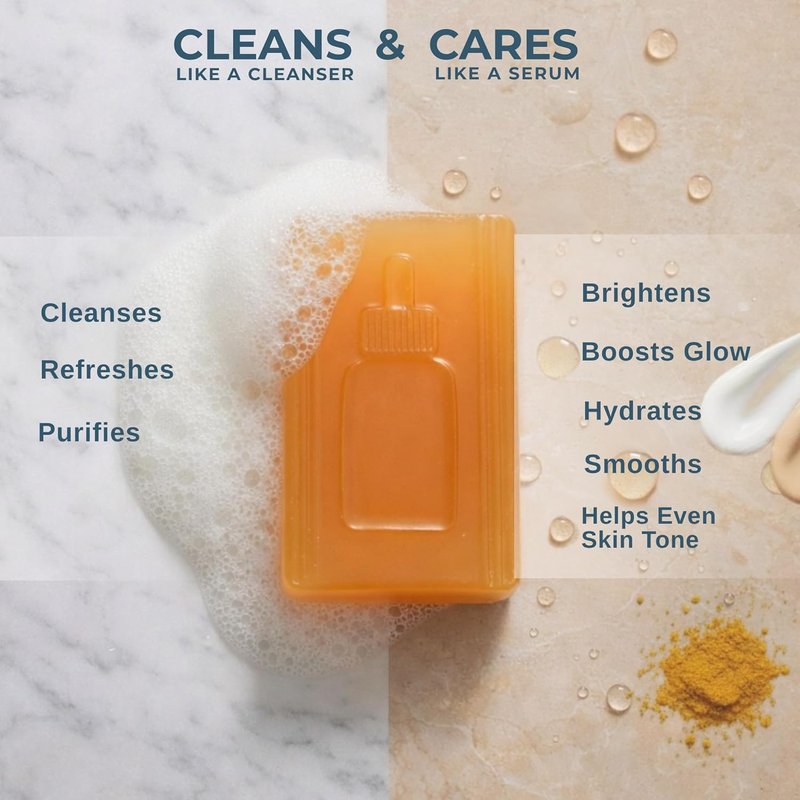 ALARGA Kojic Acid Serum Soap - Dark Spot Remover & Brightening Bar with Turmeric, Hyaluronic Acid - 3.5 Oz
