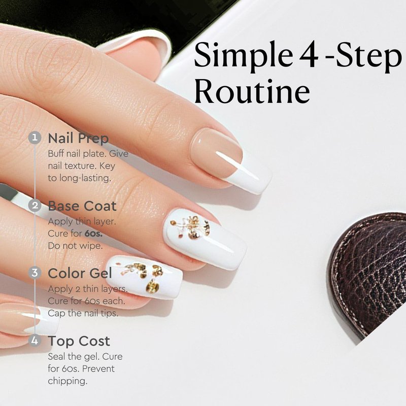 AZUREBEAUTY 18ML White Gel Nail Polish – Pure White Soak Off UV/LED Gel Polish for French Tips, High Gloss Solid White Nail Art Gel for DIY Manicure Salon Use