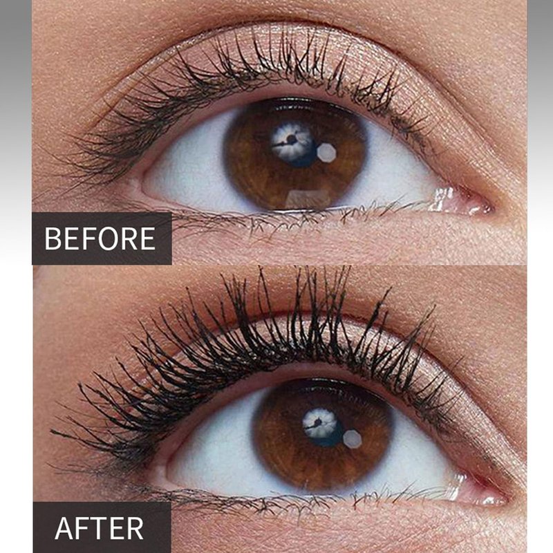 MOLAKS 4D Silk Fiber Black Mascara, Volume & Length Lengthening Curling, Waterproof Smudge-Proof Tubing Mascara, Natural Lash Extension Look