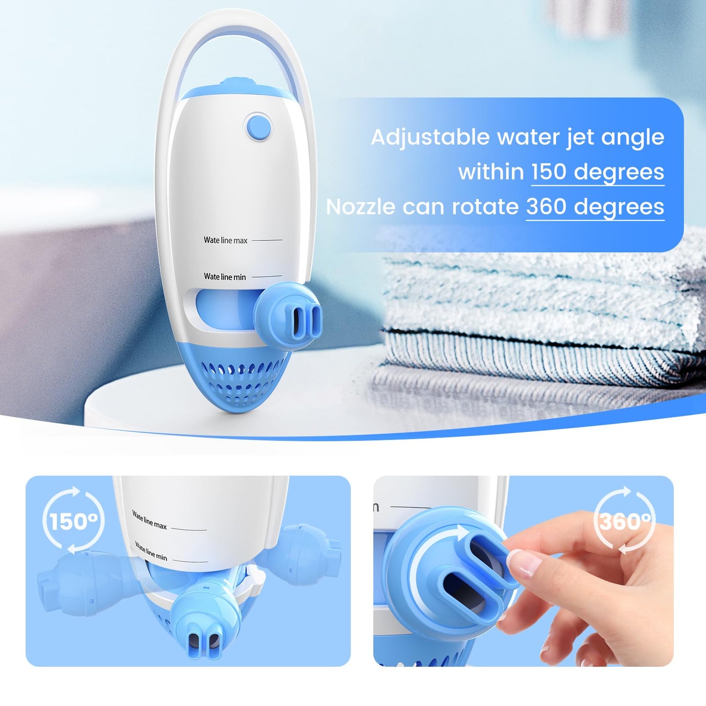Yeahout Bath Jets for Tub, New Upgraded Portable Bath Jets Spa, Home Spa Bathtub Jets Creates Soothing Bubbles and Massage for Relaxing Daily Use, Bathtub Accessories for Women, Blue