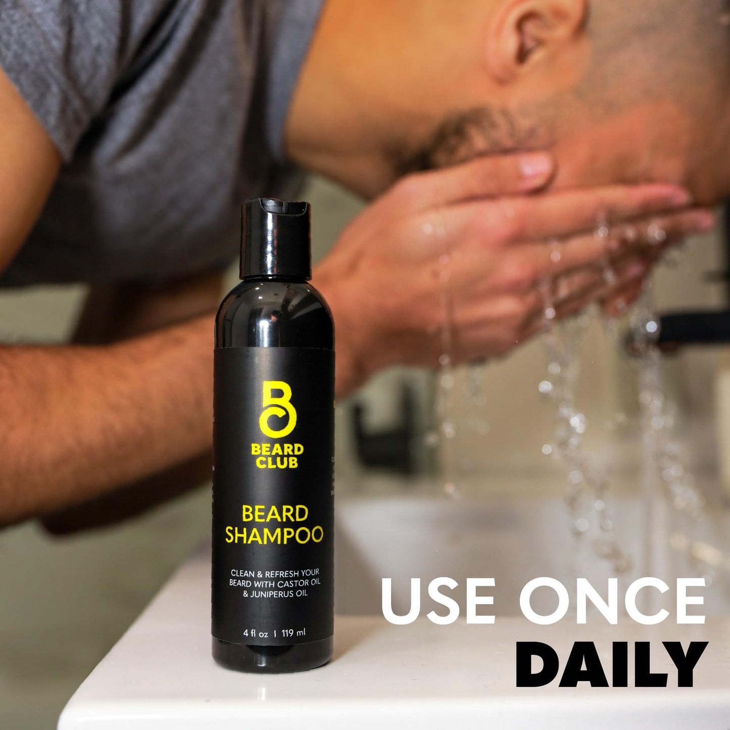 The Beard Club Original Premium Beard Shampoo - Natural & Nourishing Formula for Soft, Clean & Healthy Facial Hair - Gentle on Skin - Sulfate & Paraben Free - 4 fl oz