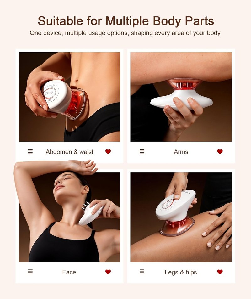 INTEO 3 in 1 Face & Body Sculpting Machine - Rechargeable Contouring Device with Red Light Therapy | Home Spa Essential