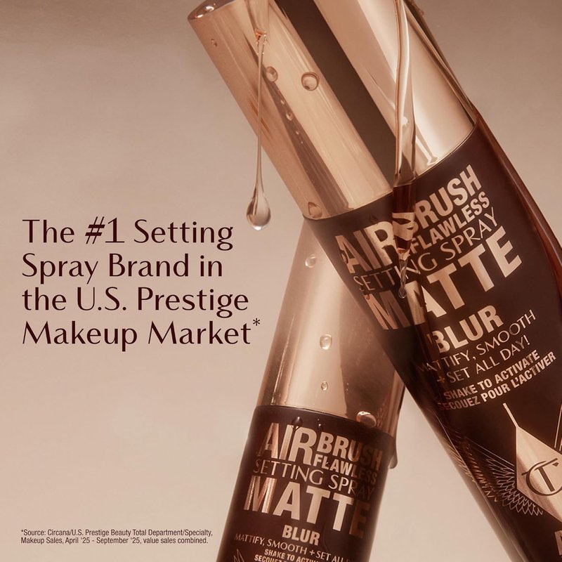 Charlotte Tilbury Airbrush Flawless Matte Setting Spray - Ultra-Fine Mist for 16Hr Makeup & Oil Control | Humidity & Waterproof
