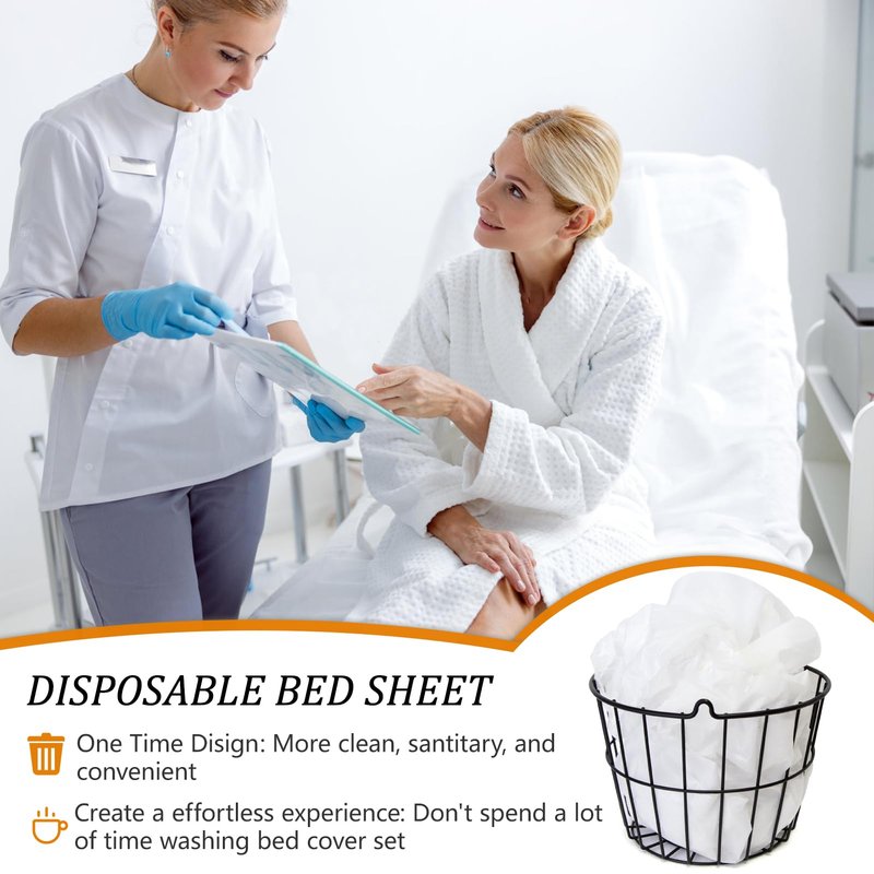 Bozikey 100PCS Massage Table Sheets, Disposable Bed Sheets for Massage Table, Spa Bed Covers for Esthetician, Tattoo, Waxing, Lash Bed, Salon Table, Non-Woven Fabric 71" x 31" (White)