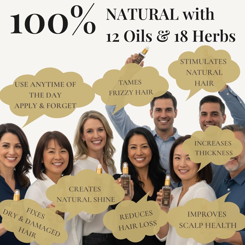 Revatology Hair Growth Serum for Women & Men, Daily Leave-In Scalp Serum for Thinning Hair & Hair Fall, Lightweight Botanical Serum with Rosemary, Castor, Amla, Bhringraj, 12 Oils & 18 Herbs