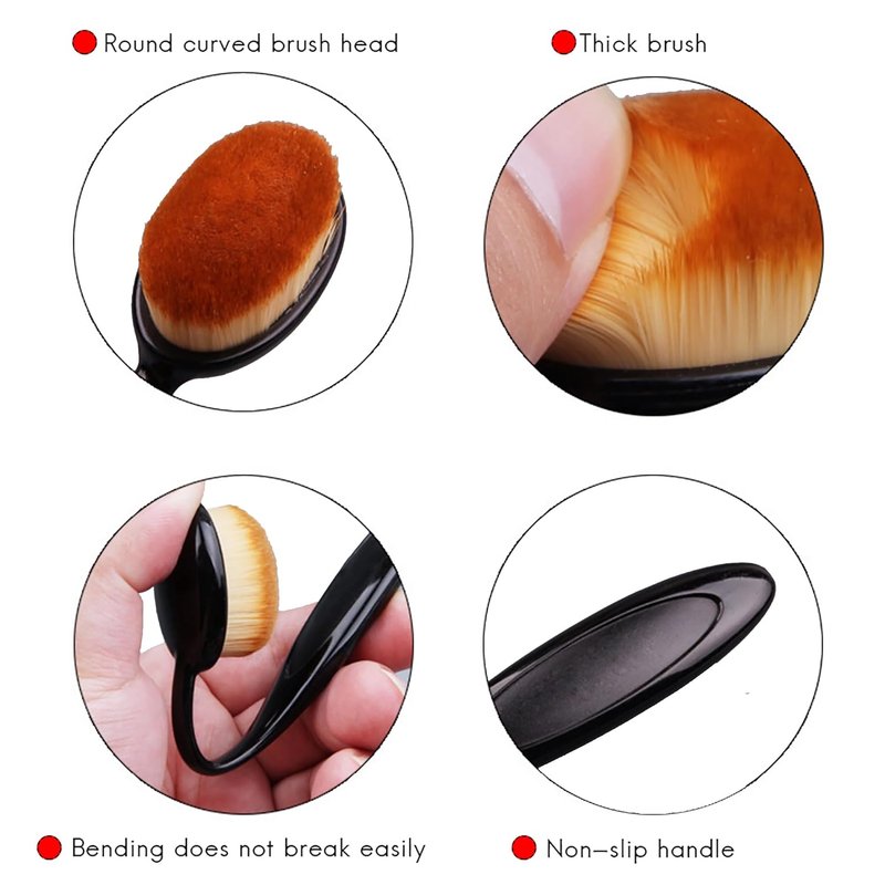 Foundointa Kabuki Makeup Brushes - 2 Pc Traceless Petal Design for Flawless Foundation Application