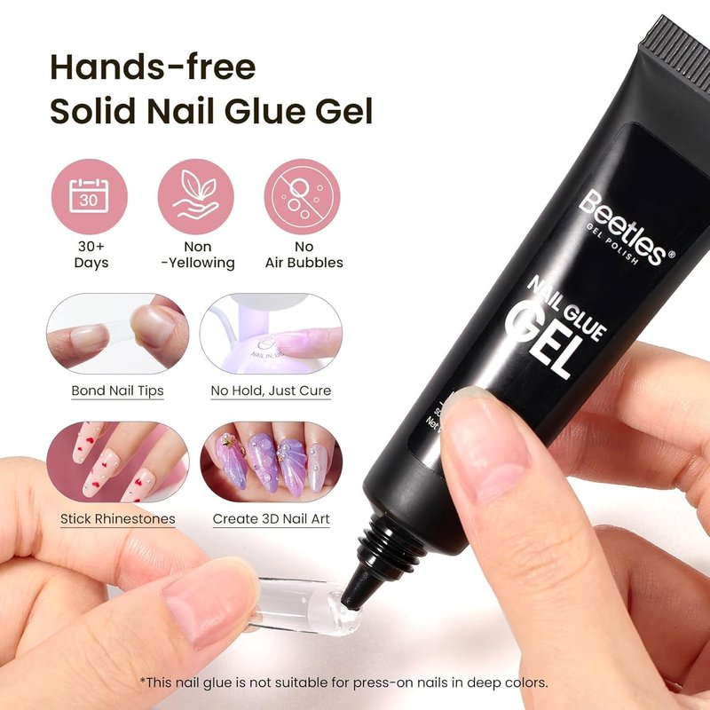 Beetles Gel Nail Kit - Medium Almond Tips with Dehydrator & Primer | 576 Pcs Easy DIY Nail Extension Set