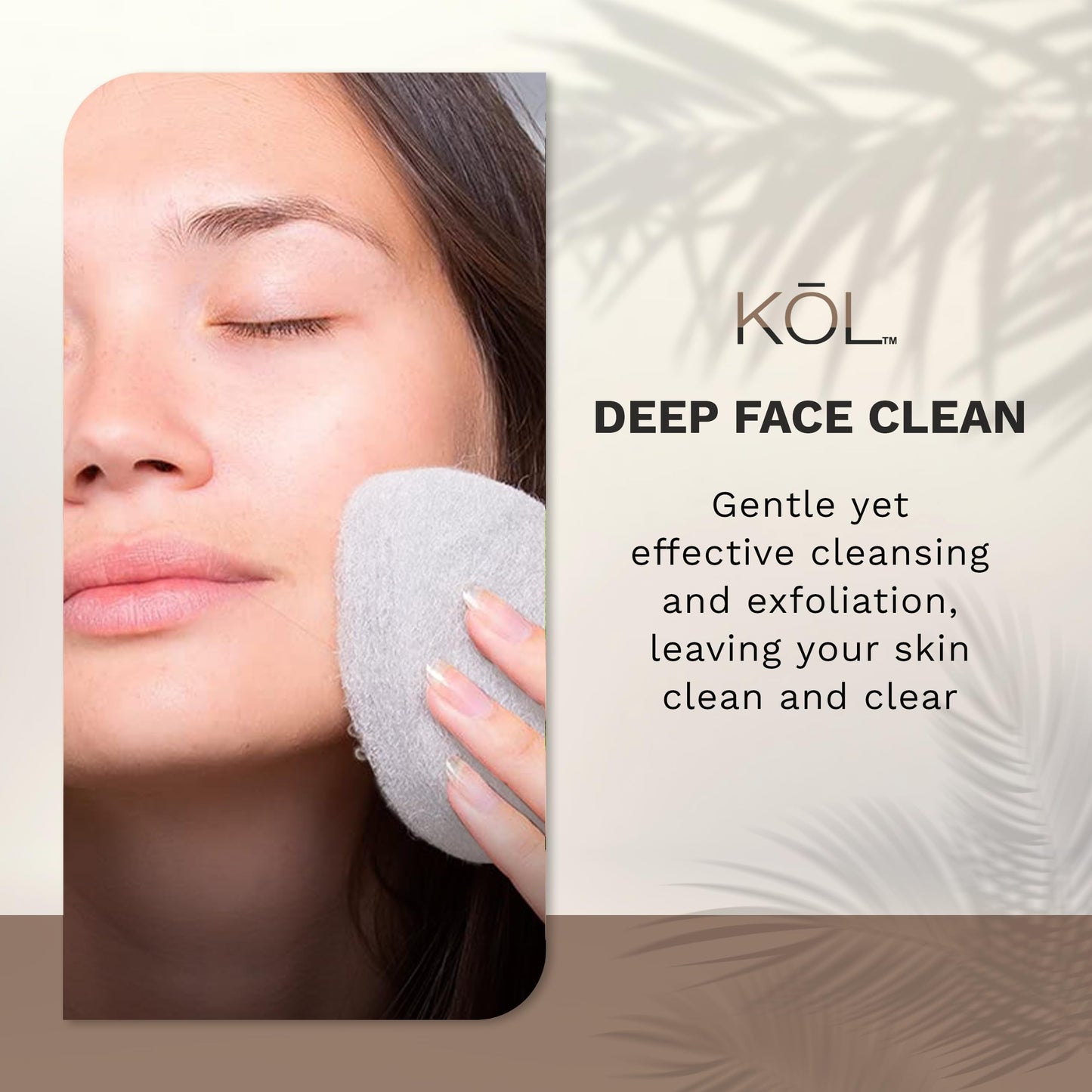KOL Face Scrubber Pads, Unscented Exfoliating Facial Cleansing Sponges with Vitamin E for Gentle Daily Face Wash and Makeup Removal, 6 Count