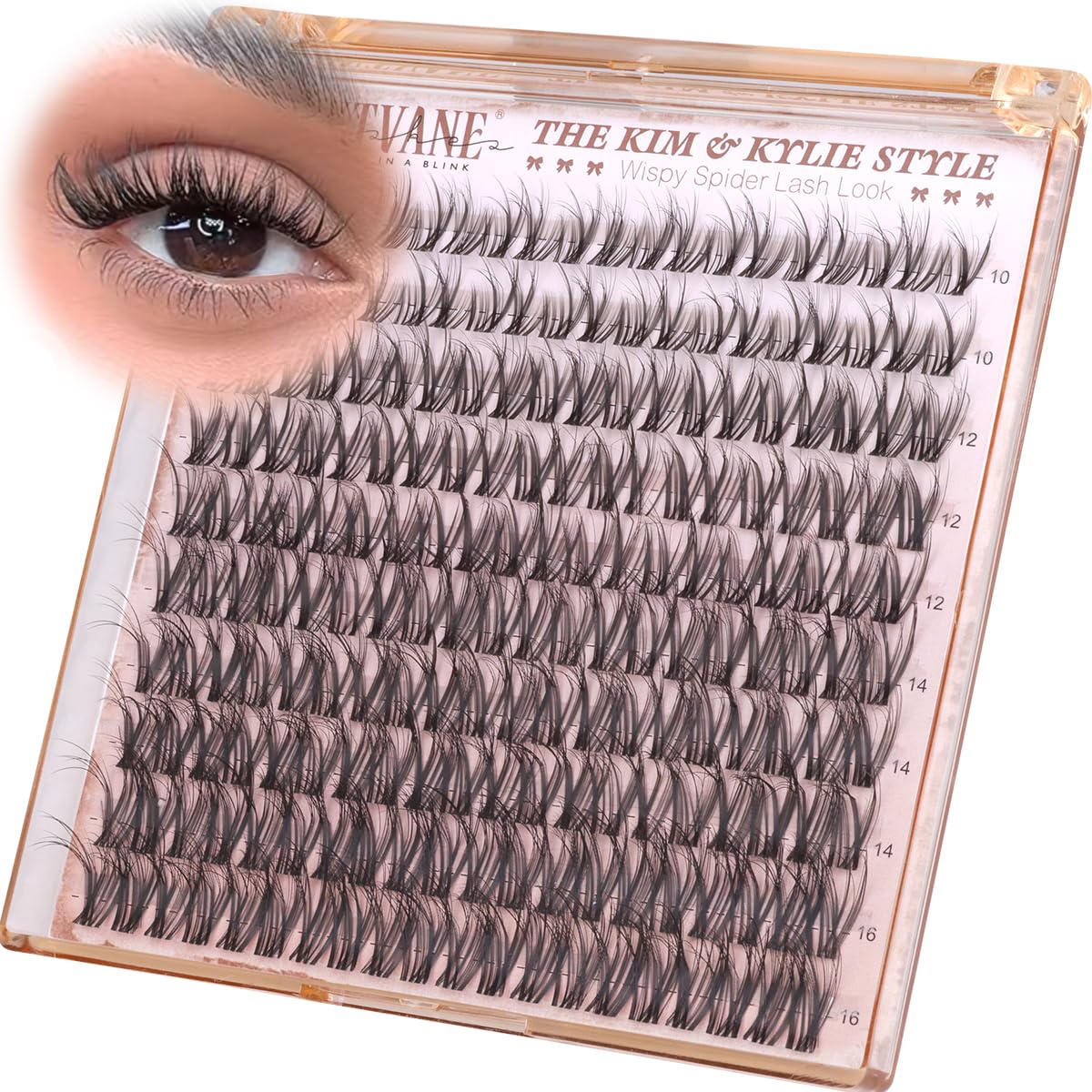 Skiennix Wispy Lash Clusters - Fluffy DD Curl Individual Eyelash Extensions | 10-16mm Natural Look