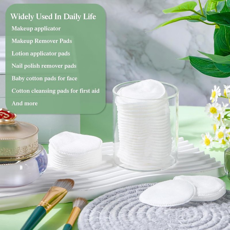 Maxcheck Cotton Rounds - 600 Pcs Exfoliating Makeup Remover Pads | Soft Facial Toner Pads