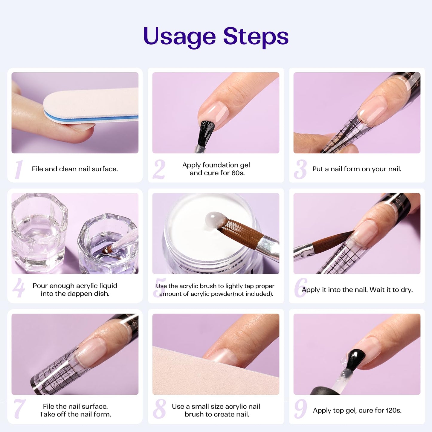 VANSISOS Monomer Acrylic Nail Liquid: 4fl.oz Professional EMA Acrylic Liquid Monomer with Nail Brush for Beginners at Home DIY Nail Salon Use Non-Yellowing MMA-Free
