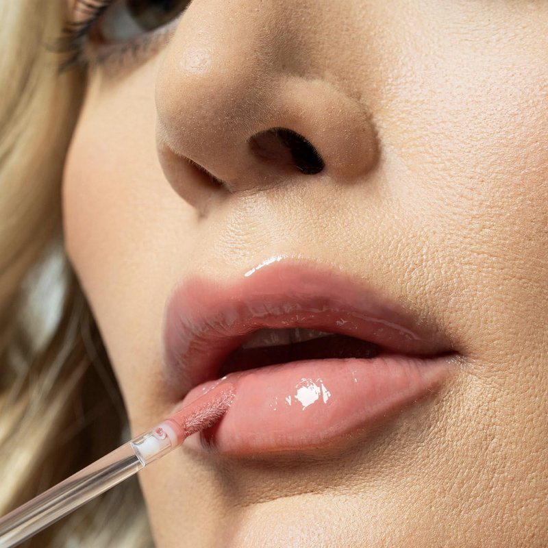 Palladio Lip Glaze Serum - Hydrating Lip Gloss with Peptides & Hyaluronic Acid for Plump, Smooth Lips | Vegan, High-Shine (Blush Brulee)