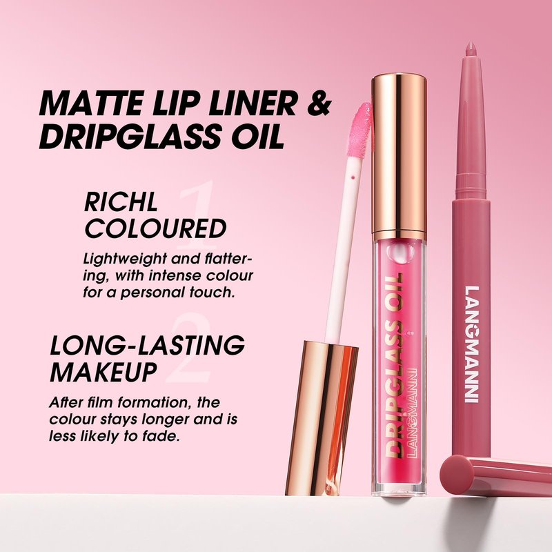 LANGMANNI 6 Matte Lip Liner With 6 Nourishing Lip Oil Lip Gloss Set, Long-Lasting And Hydrating 2 IN 1 Makeup Set, Beauty Daily Cosmetics Gift for Girls