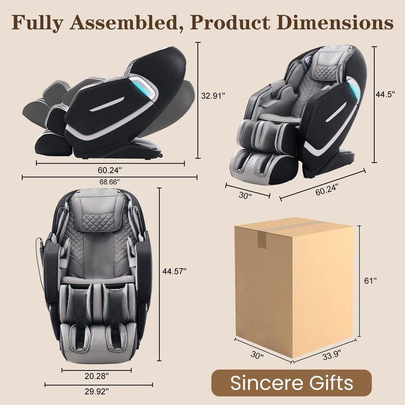 RESTREAL 4D Massage Chair Full Body, Zero Gravity SL-Track Shiatsu Electric Massage Chair Recliner, Airbag Massage, Deep Yoga Stretch with Heat Body Scan Bluetooth Foot Roller, Extendable Footrest