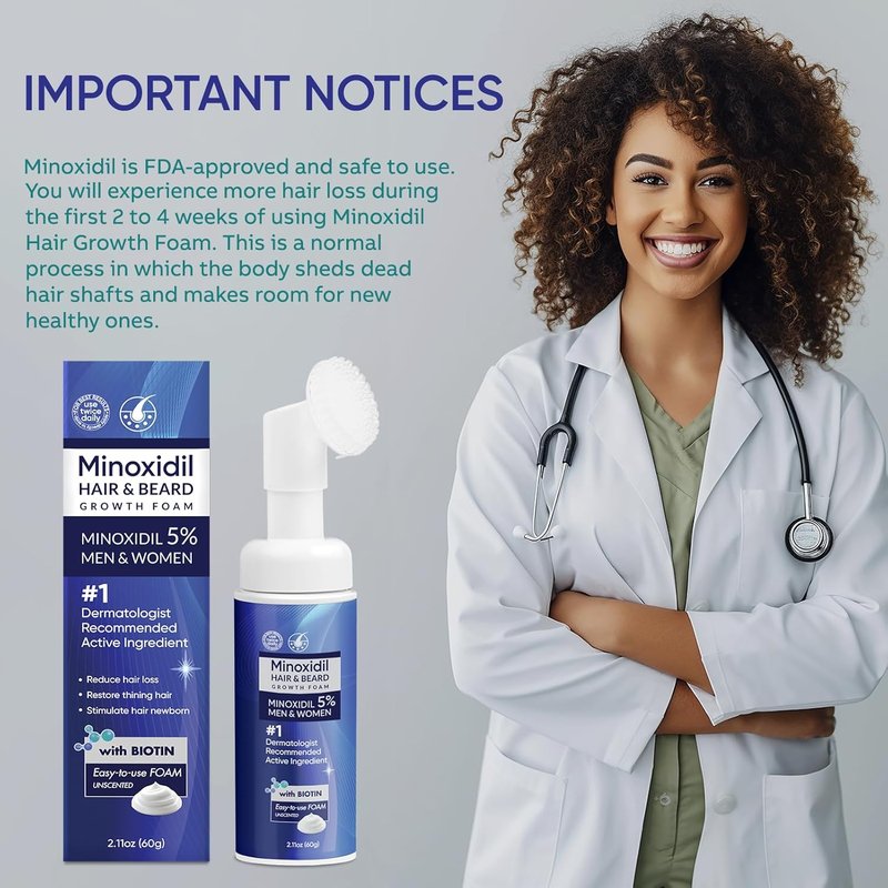 Regine Switzerland 5% Minoxidil Foam for Men & Women - Effective Hair Growth Treatment (60ML)