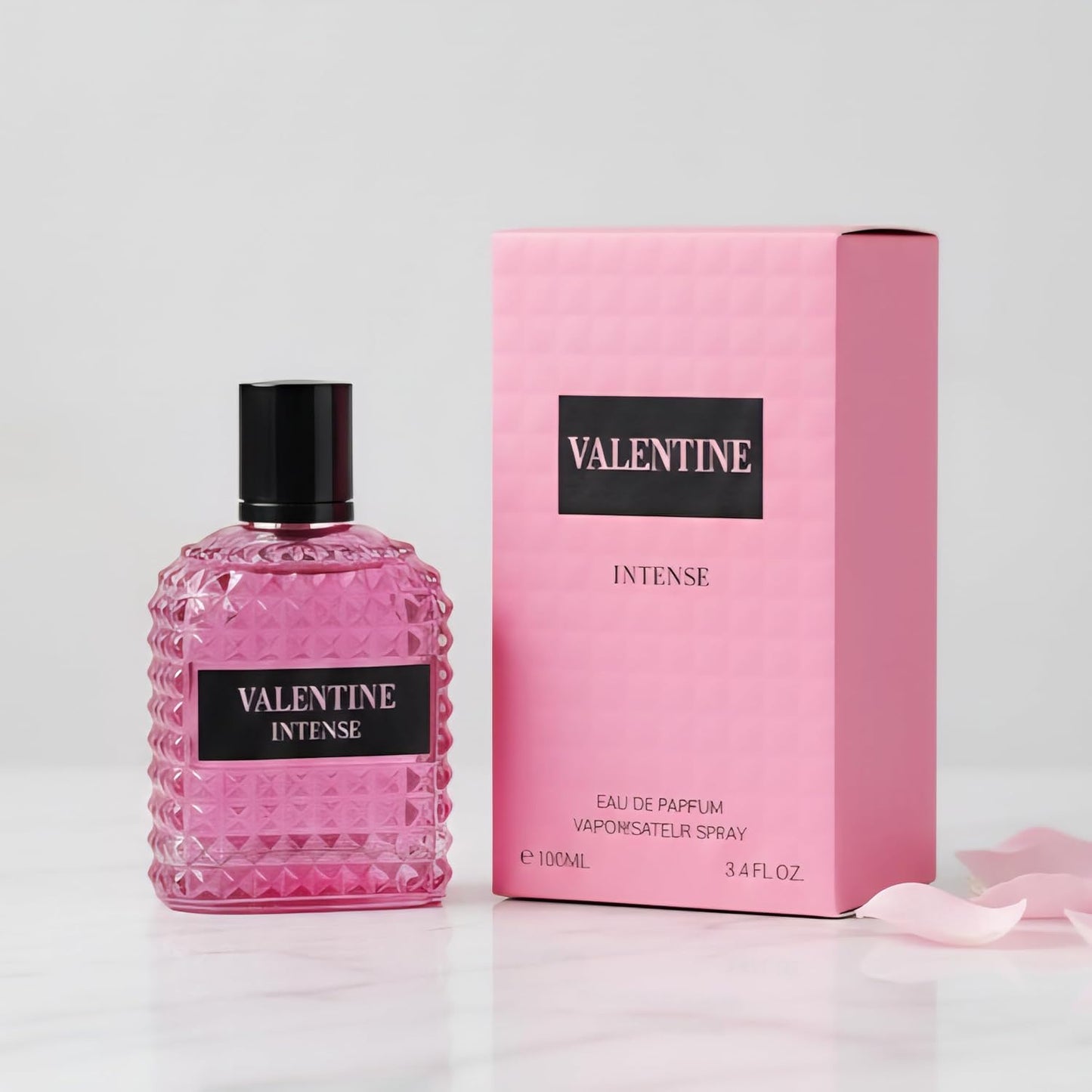 Valentine Intense and Amor in Roma Perfume Gift Set for Women EDP – (3.3oz x2) Jasmine & Vanilla Fregrance Perfume Set with a Modern Elegant Twist, Plus 2 Refillable 5ml Travel Spray Bottles