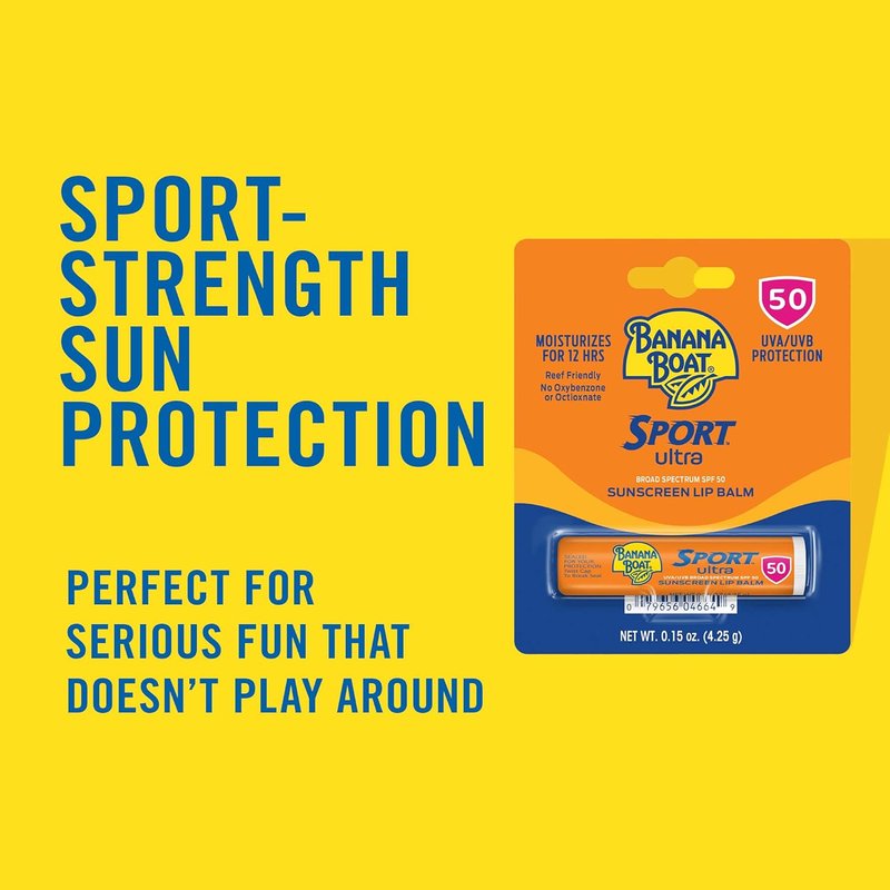 Banana Boat Sport Ultra Sunscreen Lip Balm - Broad Spectrum SPF 50+ | 0.15 oz, 10 Count Pack