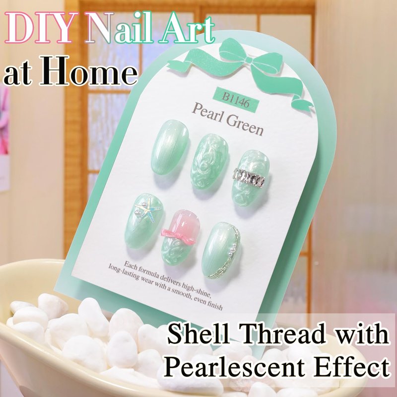 Gel Nail Polish - Double Rhythm 15ML Soak Off Pearl Green for DIY Manicure | Art Salon Quality