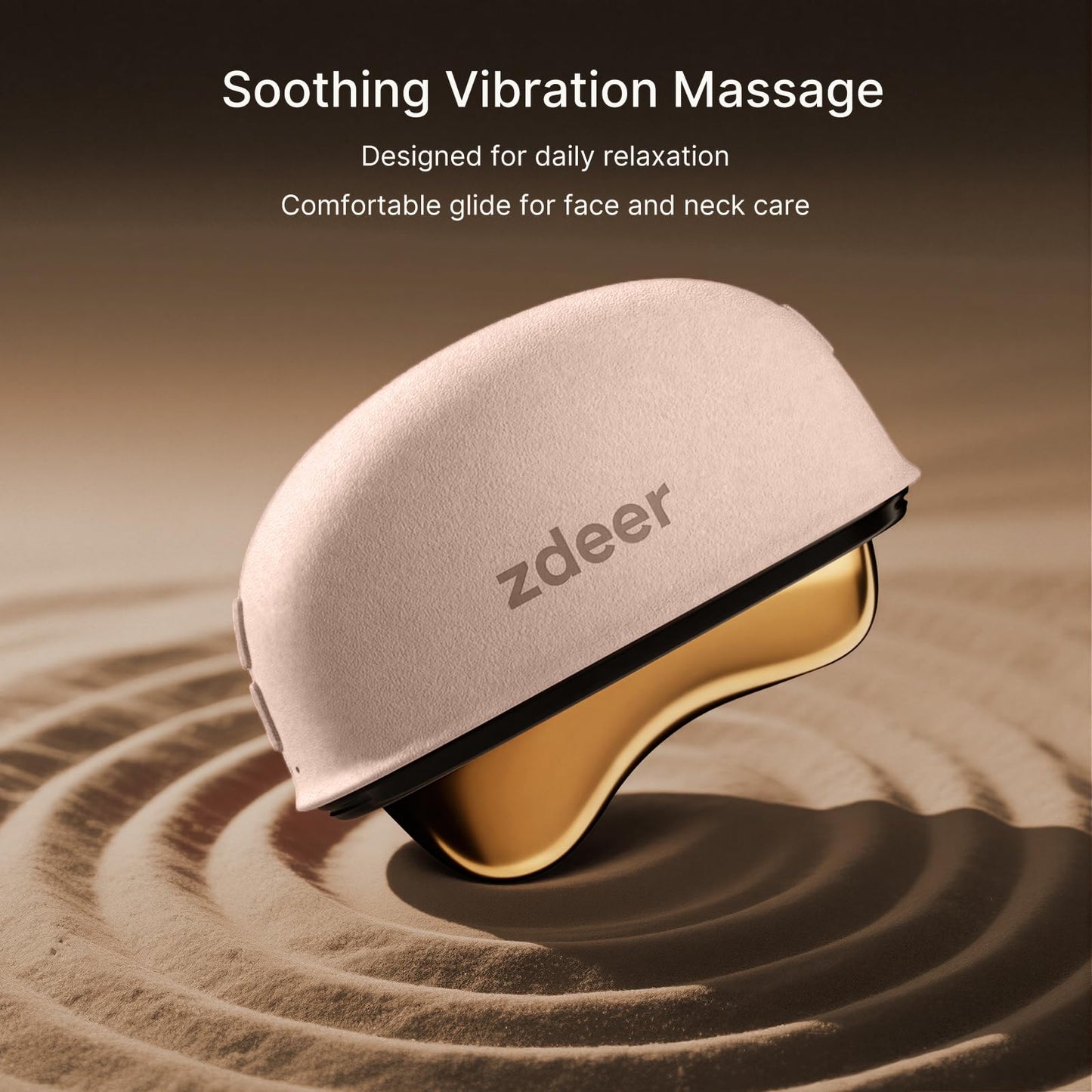 ZDEER GS5 Brass Electric Heated Gua Sha Facial Sculpting Tool with Vibration, Women's Facial Massager, LED Red Light Therapy for Neck & Face, Skin Firming Device, Premium Gift for Wife Mom, Pink