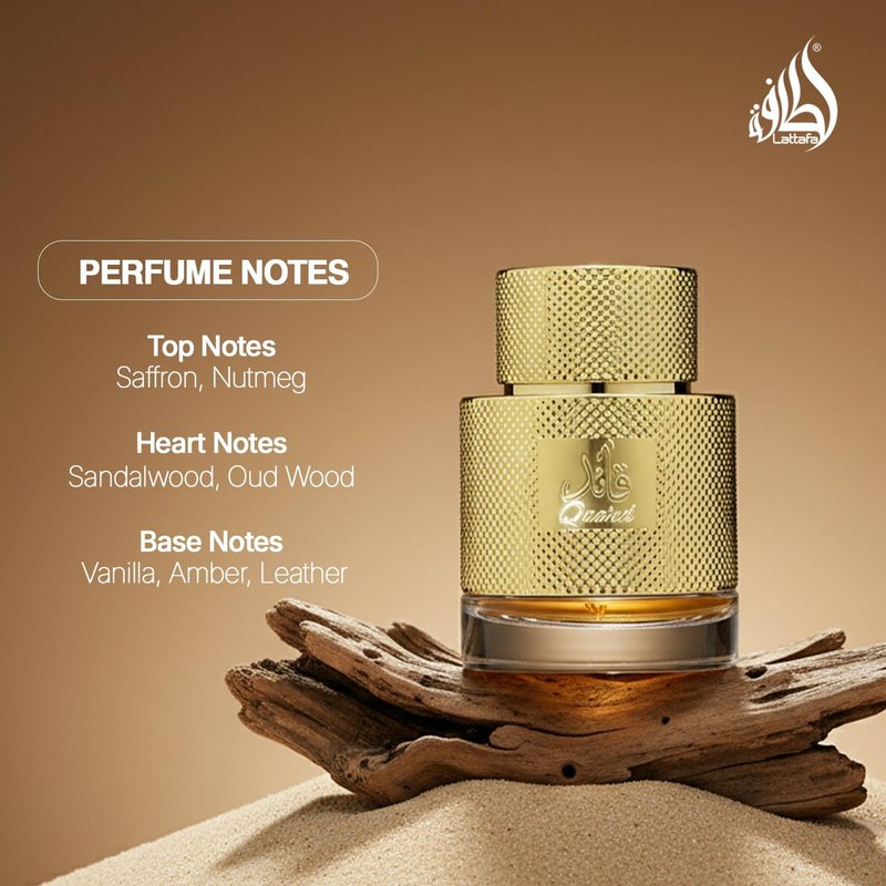 Lattafa Perfumes Qaa'ed for Unisex Eau de Parfum Spray, 3.4 Ounce