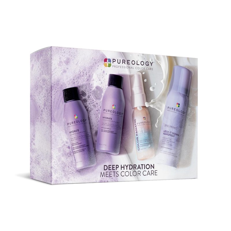 Pureology Hair Hydration Discovery Kit | Moisturizing Shampoo, Conditioner & Leave-In Treatment for Dry Color-Treated Hair - Travel Size
