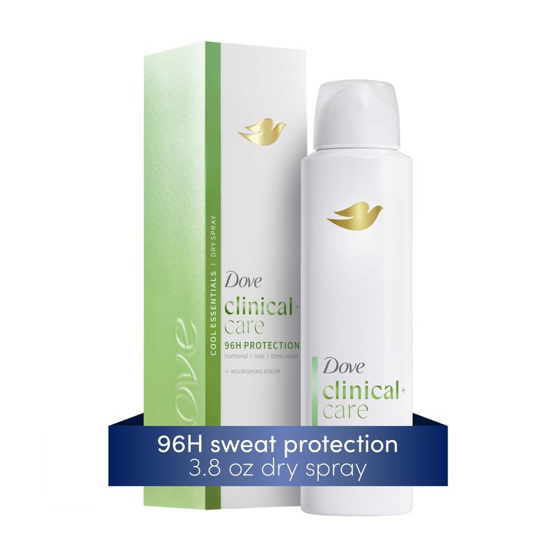 Dove Clinical + Care Antiperspirant Deodorant Dry Spray for Women Cool Essentials 3.8 oz