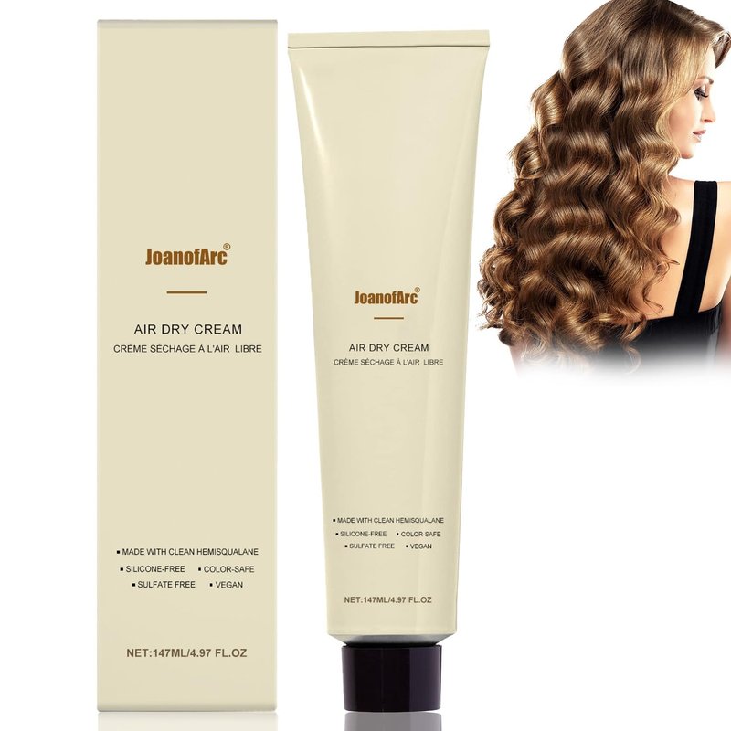 Air Dry Cream for Hair, Frizz Control Styling Cream, Enhances Natural Texture, Smoothens and Defines Hair, Lightweight Moisturizing Formula for Soft Hold and Effortless Air-Dried Look, 4.97 fl oz