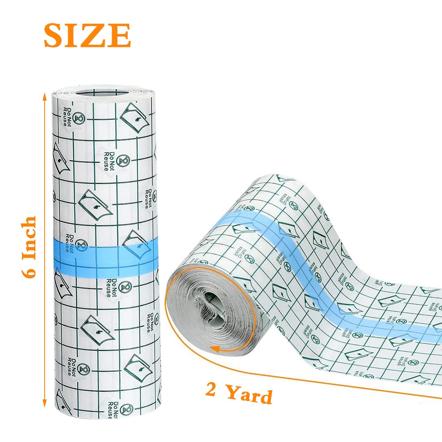 Tattoo Aftercare Waterproof Bandages, 6 Inch x 2 Yard - Transparent Stretch Adhesive Shield Bandage, Tattoo Supply Wrap Second Skin Clear Dressing Film for Swimming Showering