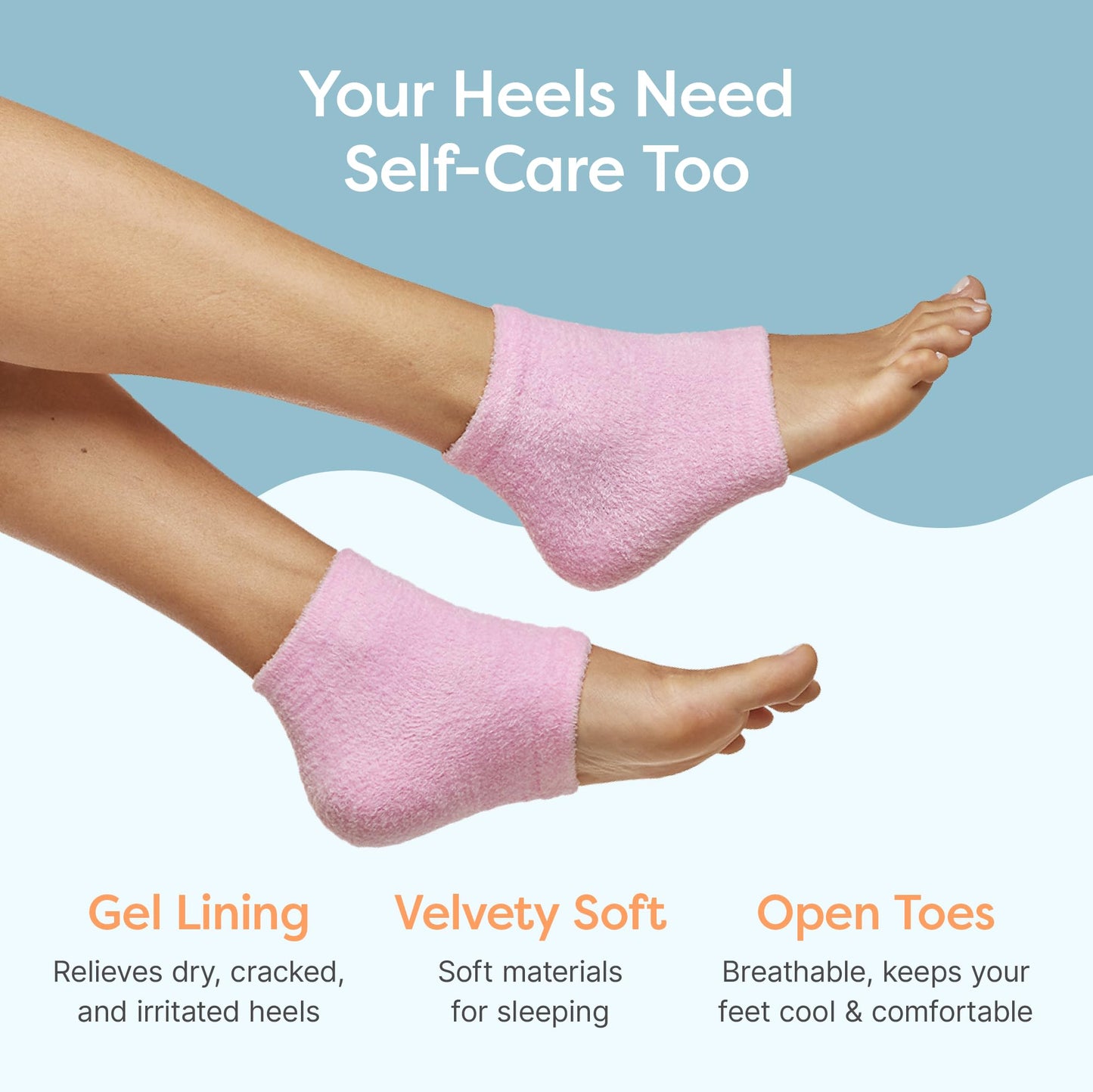 ZenToes Moisturizing Socks for Cracked Heel Treatment, Vitamin E, Olive Oil and Jojoba Oil Infused Heel Socks, Spa Gifts for Women, Mothers Day Gifts (Fuzzy Pink, Regular)