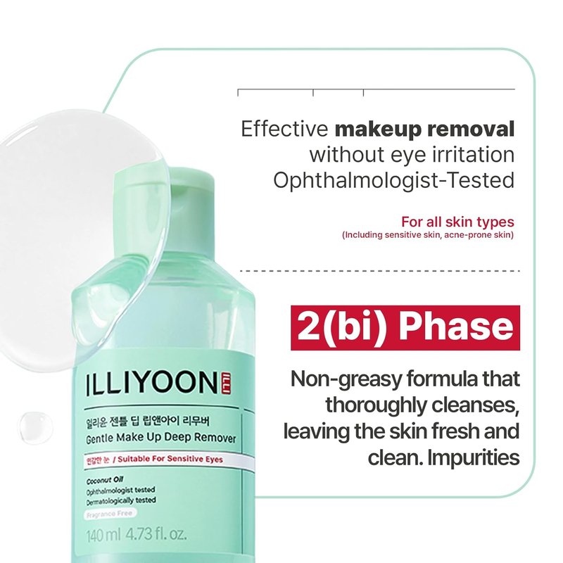 Gentle Deep Eye Makeup Remover - Waterproof Formula for Mascara & Lipstick | Vegan Korean Skin Care, 4.73 fl. oz.