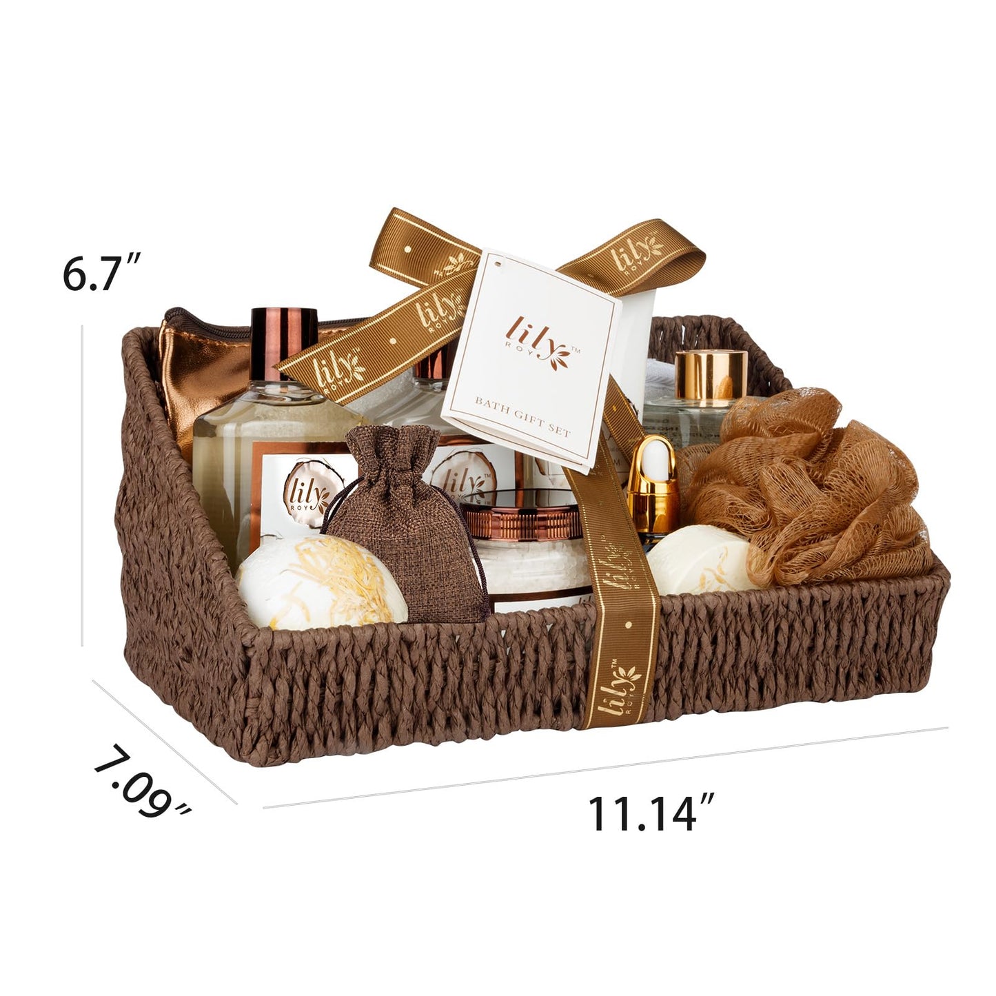 Coconut Vanilla Spa Gift Basket for Women & Men – 17-Piece Relaxing Bath & Body Set with Shower Gel & Reusable Basket, Premium Self-Care Gift for Mom, Birthday, Mother's Day, Father's Day, Christmas