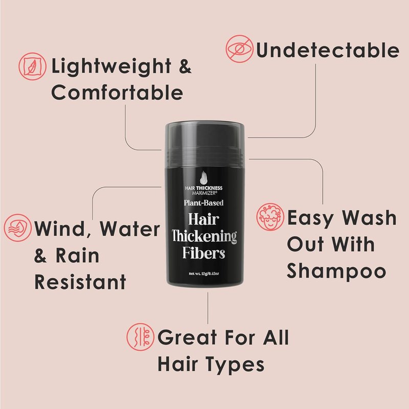 Hair Fibers for Thinning Hair - Plant-Based Formula for Instant Coverage | Dark Brown, Non-Itchy & Easy to Wash Out
