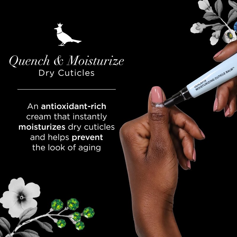 butter LONDON QuickFix Moisturizing Cuticle Balm - Cuticle Cream with Massage Tip Applicator Conditions & Hydrates Dry Cuticles & Skin - Gluten Free Cuticle Care Products Enriched with Vitamin E