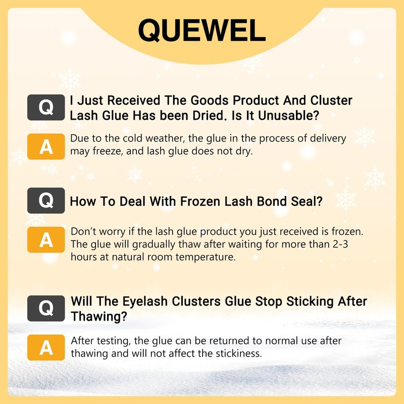 QUEWEL Lash Clusters Bond and Seal, Black Cluster Lashes Glue for DIY Eyelash Extensions, Strong Hold&Waterproof Eyelash Clusters Glue, Gentle Lashes Glue
