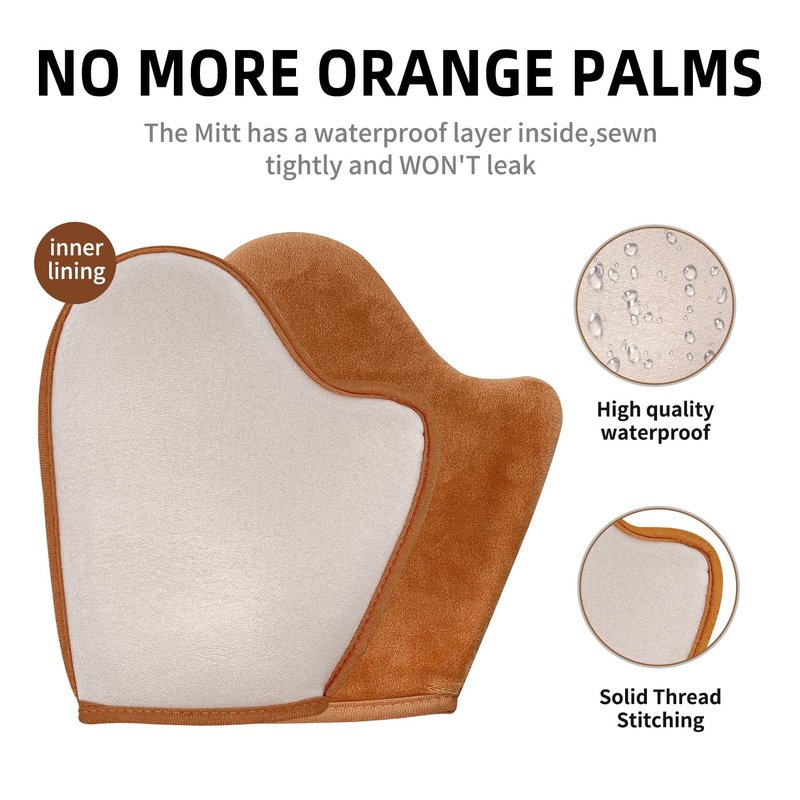 FUNAN Self Tanning Applicator Kit with Tanning Glove for Self Tan Mitt, Back Lotion Applicator, Mini Mitt and Ultra Soft Self Tanner Brush Bamboo Kabuki Brush, Brown