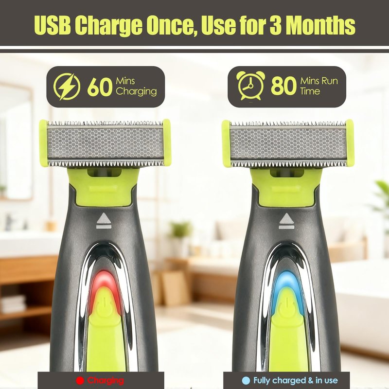 NSXAYIWE Beard Trimmer for Men, Rechargeable Face & Body Hair Trimmer, Washable Mens Electric Razors for Shaving Face, Beard, Mustache Trimmer, Double Sided Tooth Razors for Teen Boys