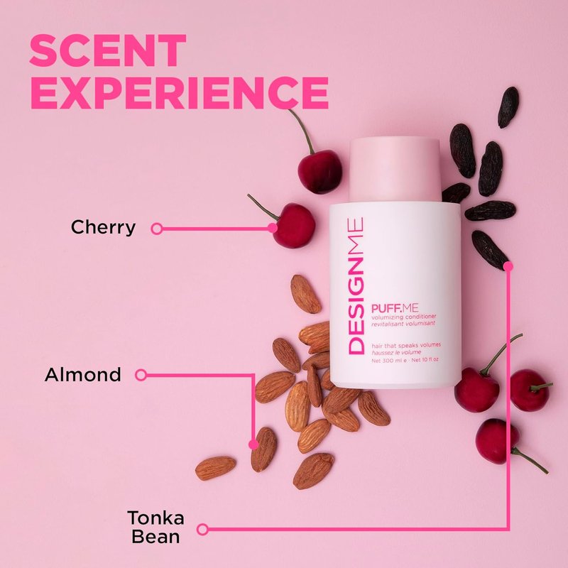 Designme Puff.ME Volumizing Conditioner - Hydrating Formula with Sunflower Seed Oil for Hair Volume | Sulfate-Free, Detangles Straight & Wavy Hair