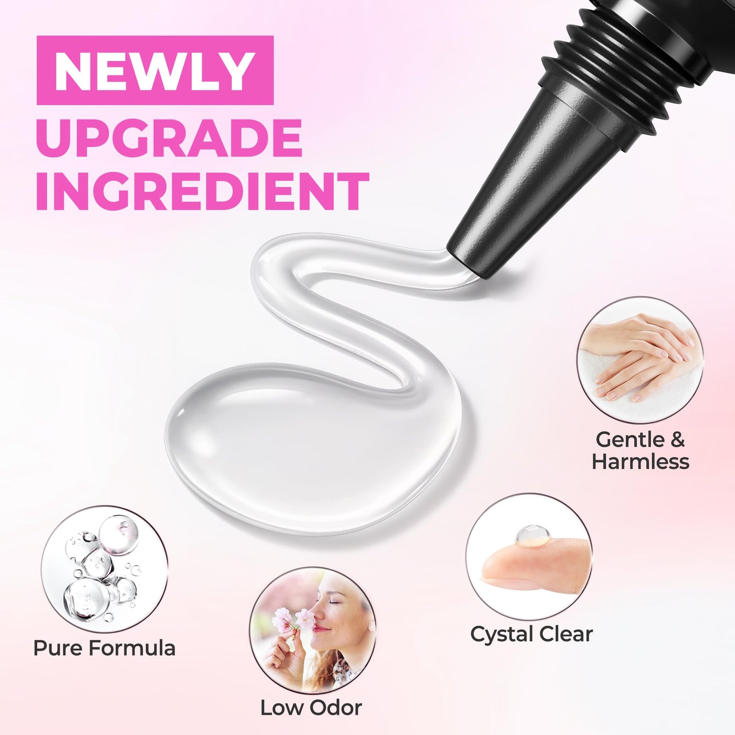 UNA GELLA Gel Nail Glue No U/V Light 15ml Super Strong Nail Glue for Press On Nails & Clear Acrylic Nails Tips Air-dry Strong-hold Formula