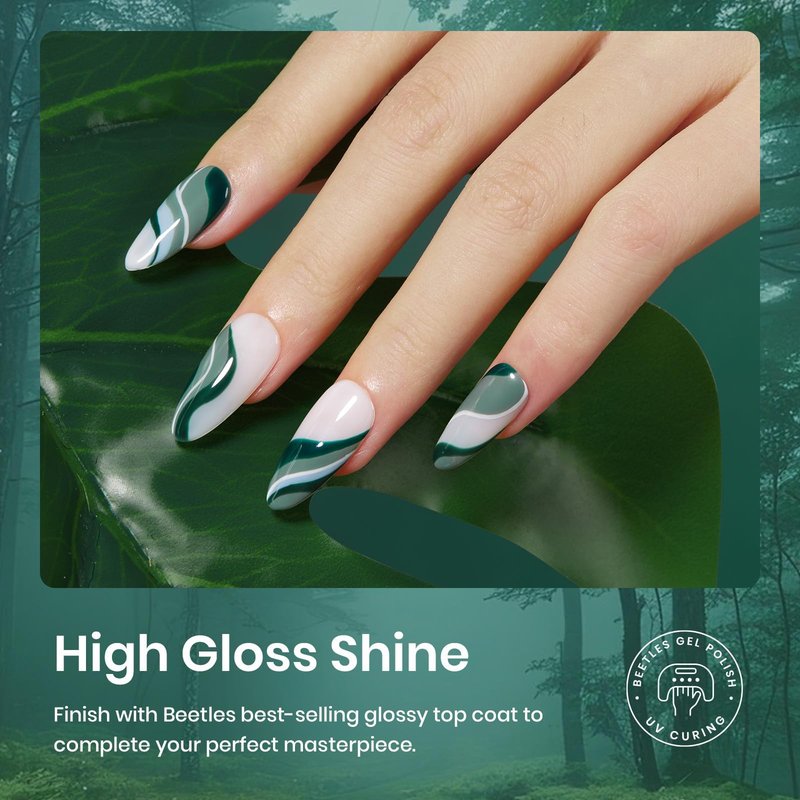 Beetles Green Gel Polish Set - 6 Colors Dark Green Baby Blue Gray Summer Color Gel Nail Polish Misty Soak Off DIY Home Uv Nails Gifts for Women Girls day