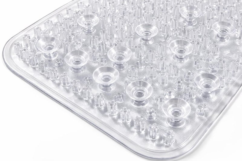 Grass Textured Spa Quality Foot Scrubber Bath Mat Bathroom Tub & Bath Mat Anti-Slip 24.5" x 13.5" Clear