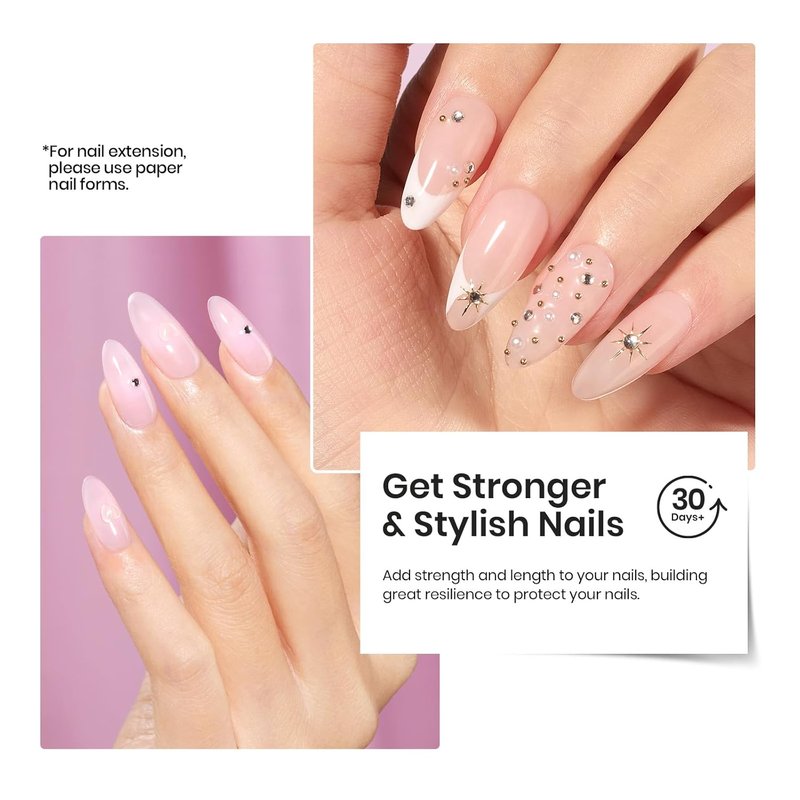 Beetles Builder Gel Set with Base Top Coat HEMA Free-Blush Whisper 4 Color Nude Builder Nail Gel,8 in 1 Thickening Strengthening Building Apex for Beginner DIY Salon at Home Gifts,UV & LED Lamp Cured