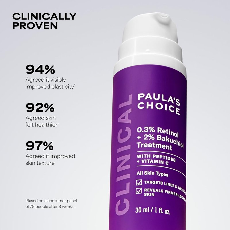 Paula's Choice Clinical Retinol & Bakuchiol Face Serum - Anti-Aging Treatment for Deep Wrinkles, 1 oz