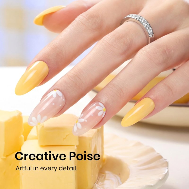 Beetles Yellow Gel Nail Polish - 15ML/0.51Fl Oz, Plumeria Yellow Gel Polish, Same Color Bottle, Soak Off UV LED Lamp Summer Nails Art, Long-Lasting Manicure Salon DIY Nails Home