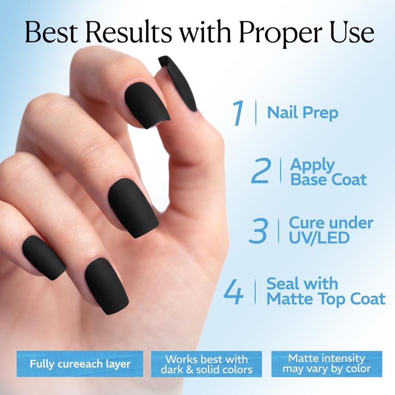 AZUREBEAUTY Matte Gel Top Coat 18ML Big Size, Chrome Proof Powder-Resist No Wipe Velvet Matte Finish Gel Top Coat for Nail Art Long Lasting UV LED