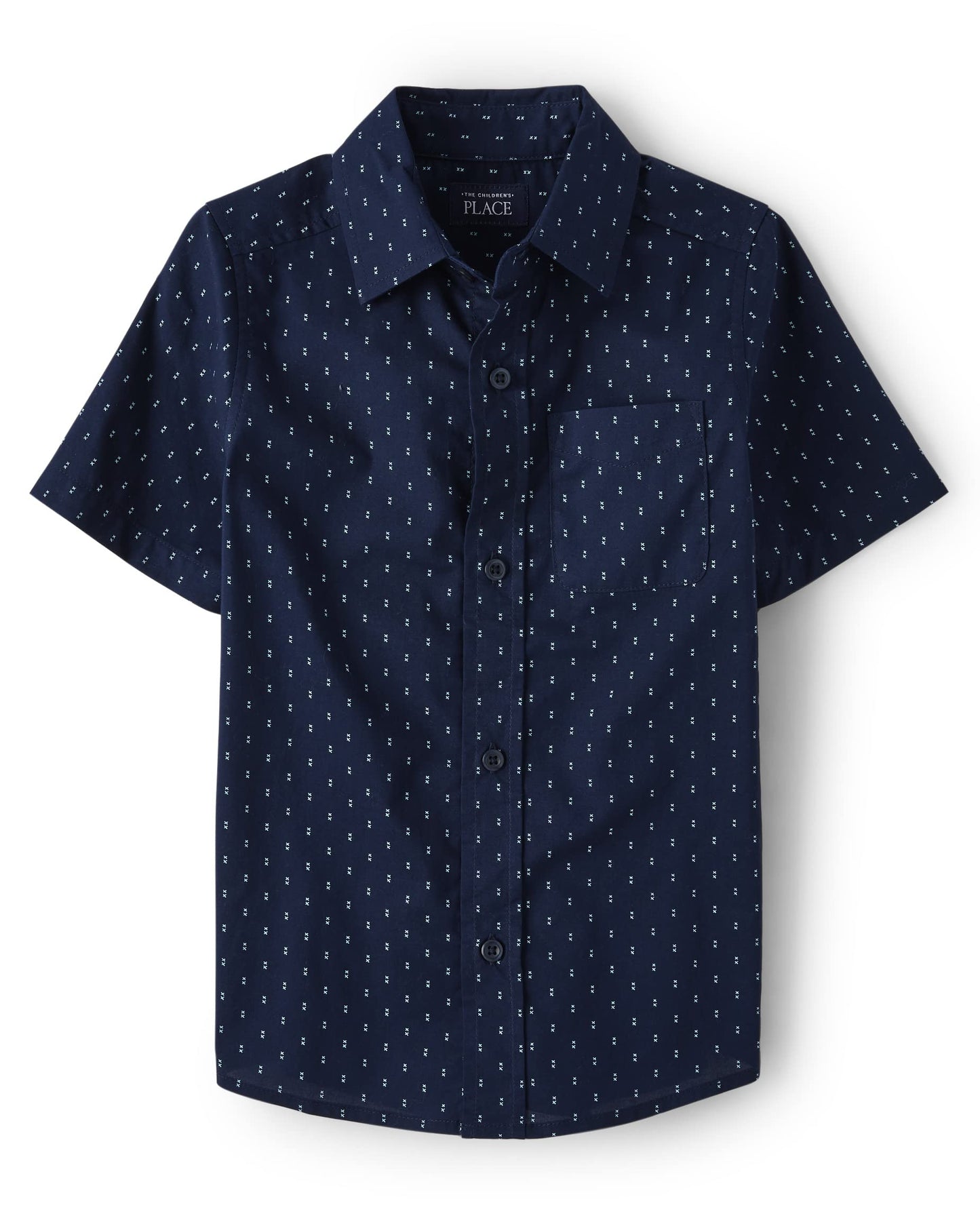 The Children's Place,Short Sleeve Button Down Shirt,Tidal,Small (5/6)