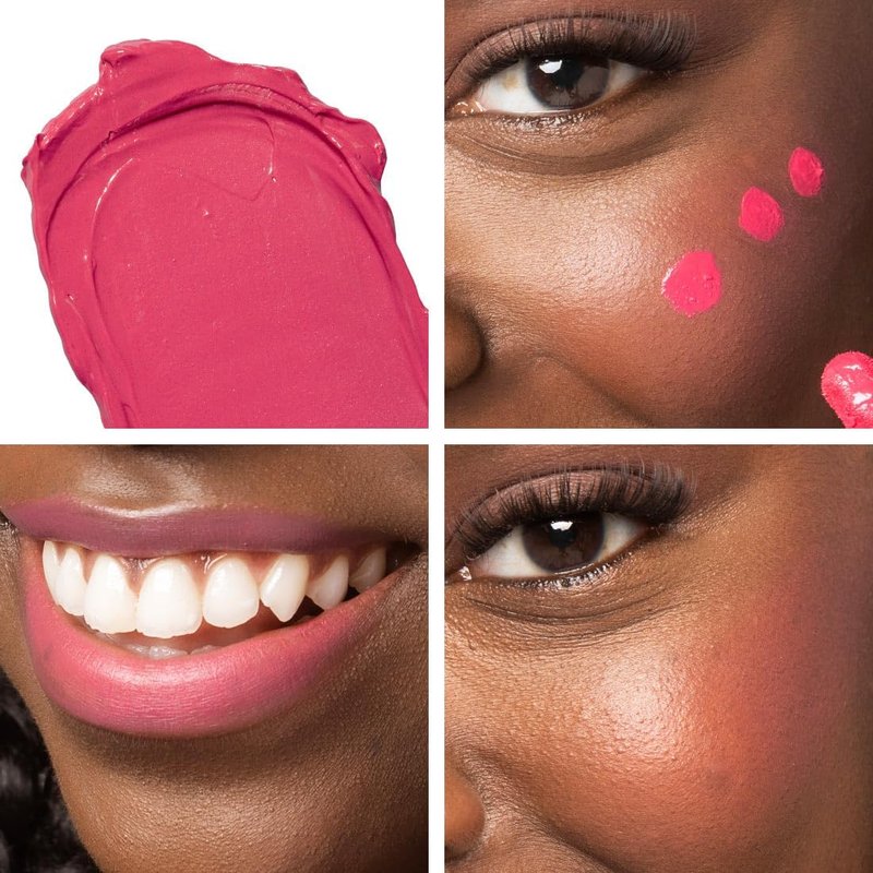 Palladio Liquid Blush - 2-in-1 Makeup for Cheeks & Lips | Weightless Cream, Smudge-Proof, Deep Fuchsia